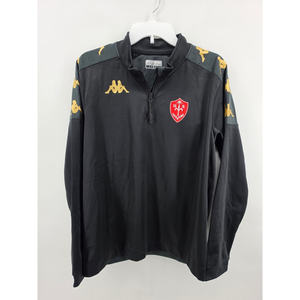 Kappa‎ US Triestina Black Quarter Zip Training Top Omini Band Mens Large